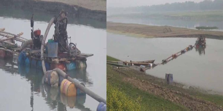 অপরিকল্পিত বালু উত্তোলনে হুমকিতে আড়াইশ কোটি টাকার রাবার ড্যাম-ফসলী জমি