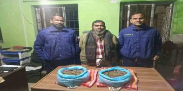 পুলিশের সাঁড়াশি অভিযানে ২ কেজি গাঁজাসহ গ্রেফতার-১