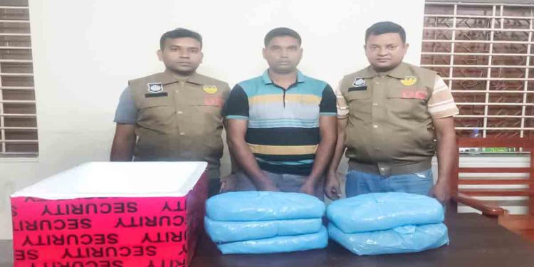 আরএমপি’র ডিবি’র অভিযানে ৫ কেজি ২০০ গ্রাম গাঁজা উদ্ধার গ্রেপ্তার ১