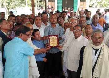 শিবগঞ্জে কাঞ্চন দাসকে বিদায় সংবর্ধনা দিল সনাতন  হিন্দু সম্প্রদায়