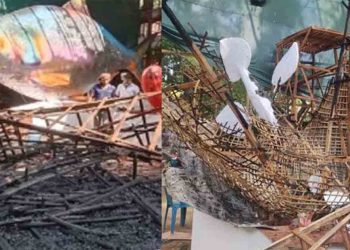 পুড়ে ছাই ‘ফ্যাসিবাদের মুখাকৃতি’