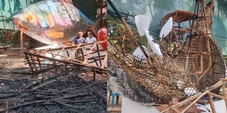 পুড়ে ছাই ‘ফ্যাসিবাদের মুখাকৃতি’