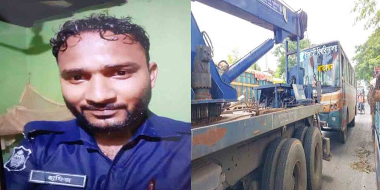 ইবির বাস চাপায় পুলিশ সদস্য নিহত