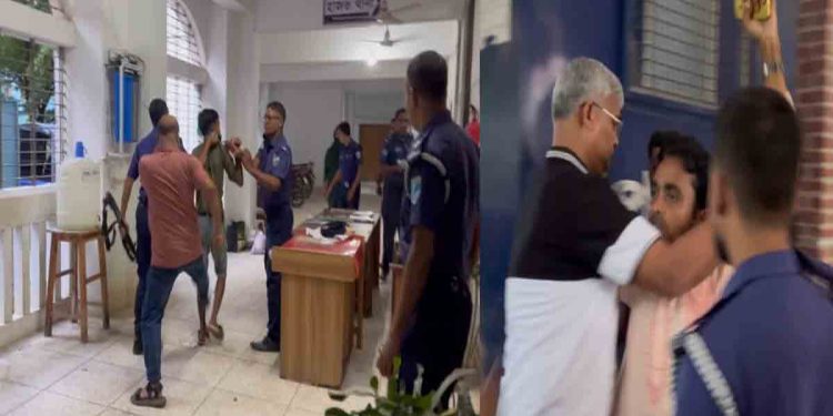 আওয়ামী লীগ নেতাদের ডিম নিক্ষেপে ছাত্রদল নেতাকে পেটাল পুলিশ, নেয়া হলো হেফাজতে