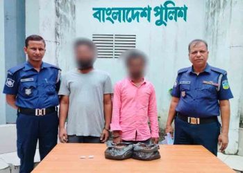 ভালুকায় গাঁজা ও হেরোইনসহ দুই মাদক ব্যবসায়ী আটক