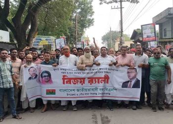 আওয়ামী ফ্যাসিবাদের পতনের দিবসে শিবগঞ্জে বিএনপির বিজয় র‌্যালি