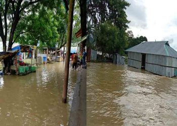 পাহাড়ি ঢল ও ভারী বর্ষণে রাঙ্গামাটির নিম্নাঞ্চল প্লাবিত