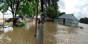 পাহাড়ি ঢল ও ভারী বর্ষণে রাঙ্গামাটির নিম্নাঞ্চল প্লাবিত
