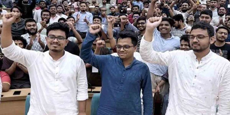 ডাকসুর ভিপি শিবিরের সাদিক কায়েম, জিএস ফরহাদ, এজিএস মহিউদ্দীন