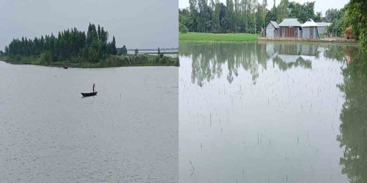 কুড়িগ্রামে দুধকুমারের পানি বিপদসীমা ছুঁই ছুঁই, প্লাবিত সব নিম্নাঞ্চল