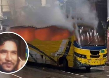 চাঁদা না দেওয়ায় বাসে আগুন লাগানোর ঘটনায় ২ জন গ্রেপ্তার