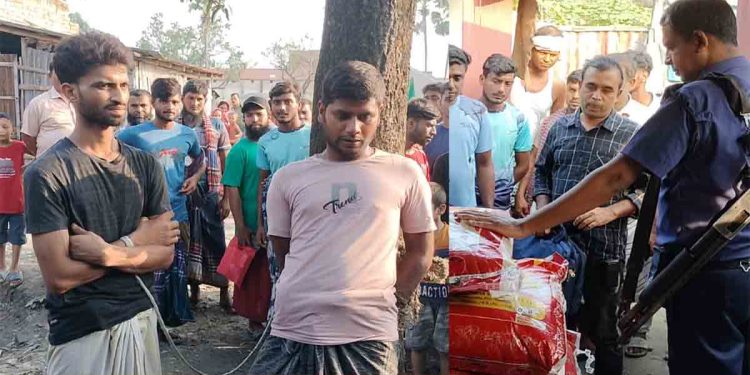 শিবগঞ্জে রাইস মিলের ১৪২ বস্তা চাল চুরি, ৪৪ বস্তা উদ্ধার ও দুই চোর গ্রেপ্তার