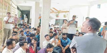 দুই দফা দাবিতে ইবি ছাত্রদলের অবস্থান কর্মসূচি