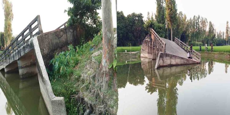 কুড়িগ্রামে ৮ বছর ধরে ভেঙে আছে সেতু, প্রশাসন থেকেও নেই