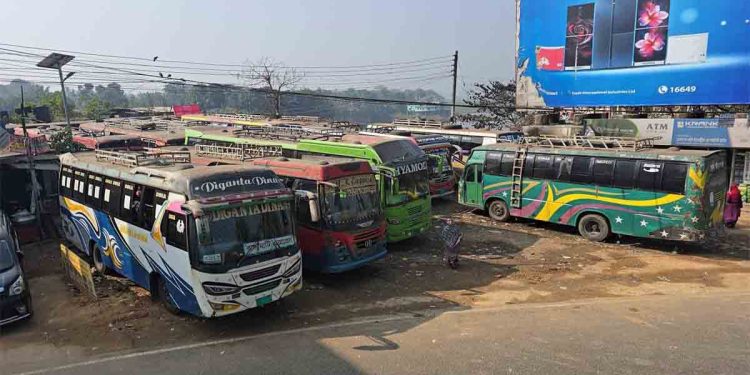 রাঙ্গামাটির সঙ্গে সারাদেশে বাস চলাচল বন্ধ