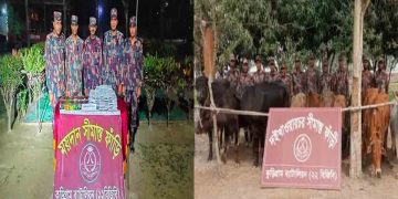 কুড়িগ্রাম সীমান্তে বিজিবি’র অভিযানে ৪৬ লাখ টাকার পণ্য জব্দ 