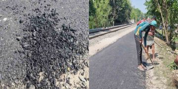 পিচ কার্পেটিংয়ের বদলে মাটি দিয়ে সড়ক ঢাকলো ঠিকাদার, হাতের টানেই উঠছে ৩ কোটি টাকার রাস্তা