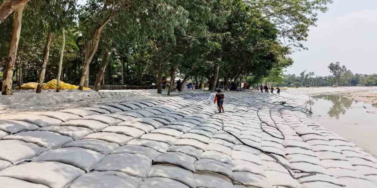তিস্তা তীর সংরক্ষণ প্রকল্পে অনিয়মের অভিযোগ: সাইনবোর্ডহীন কাজে ‘পুকুর চুরি’, নিম্নমানের জিও ব্যাগে ক্ষোভ