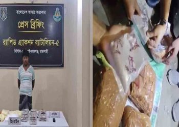 চাঁপাইনবাবগঞ্জে ৬ কেজি ৮০০ গ্রাম হেরোইনসহ মাদক কারবারি গ্রেপ্তার