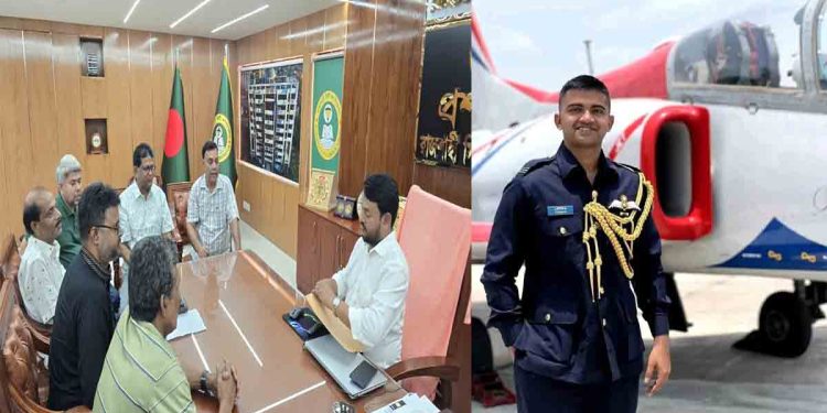 শহীদ পাইলট তৌকির ইসলামের নামে রাজশাহী বিমানবন্দর, সড়ক বা চত্বরের নামকরণের দাবিতে স্মারকলিপি প্রদান