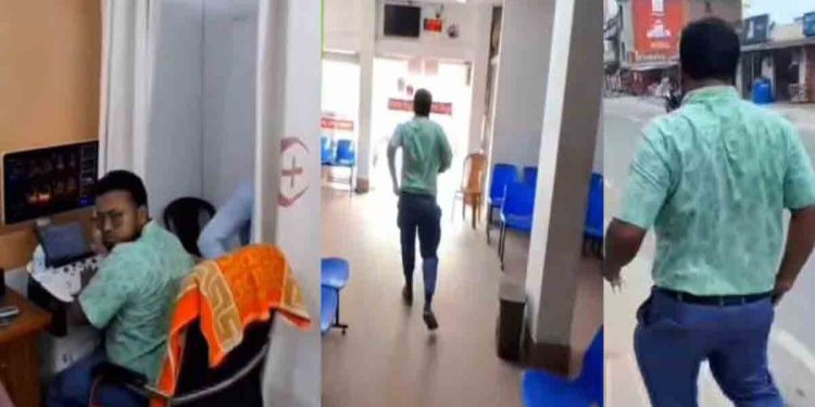সাংবাদিক দেখে দৌড়ে পালালেন অফিস টাইমে প্রাইভেট হাসপাতালে থাকা চিকিৎসক
