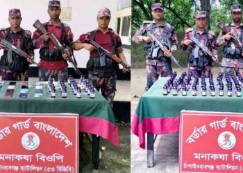 চাঁপাইনবাবগঞ্জ সীমান্তে ৫৩ বিজিবি’র পৃথক ০২টি অভিযানে বিপুল পরিমান এস্কাফ সিরাপ ও মোবাইল ফোন জব্দ