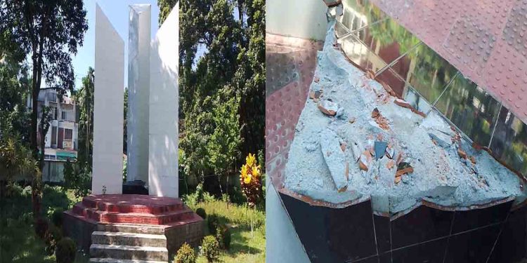 গাইবান্ধায়, কৃষি প্রশিক্ষণ ইনস্টিটিউটের শহীদ মিনার ভাঙচুর
